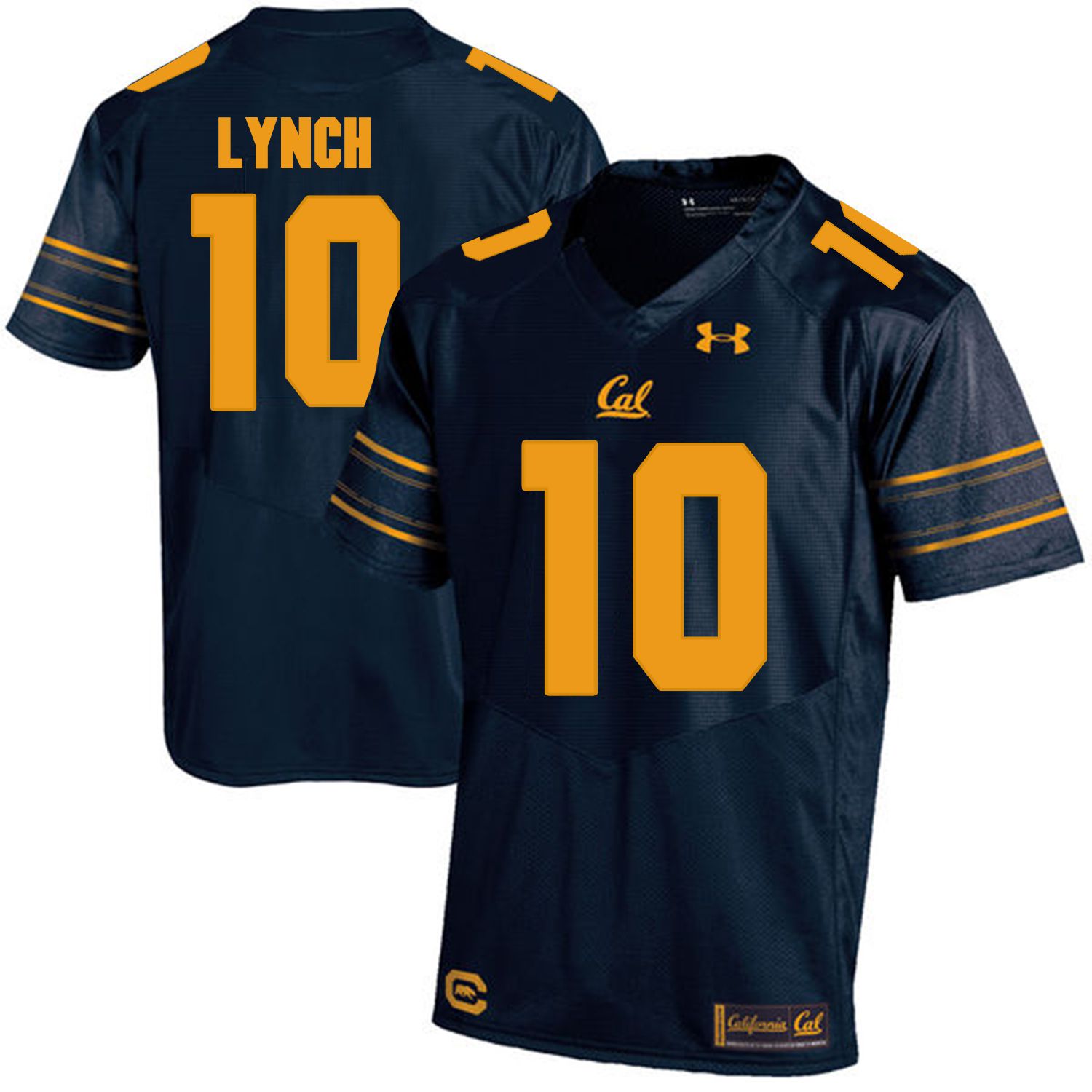 Men California Golden Bears 10 Marshawn Lynch Dark blue Customized NCAA Jerseys